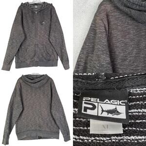 Pelagic Fishing Sweatshirt Zip Up Men’s Size XL Gray Hoodie Long Sleeve